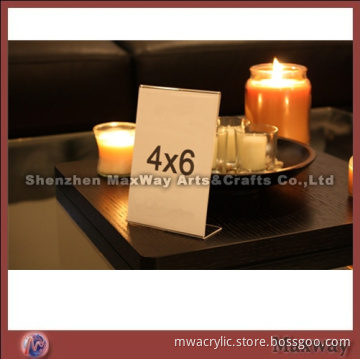 6"*4" Freestanding Bending Table Acrylic Advertisement Photo Frame